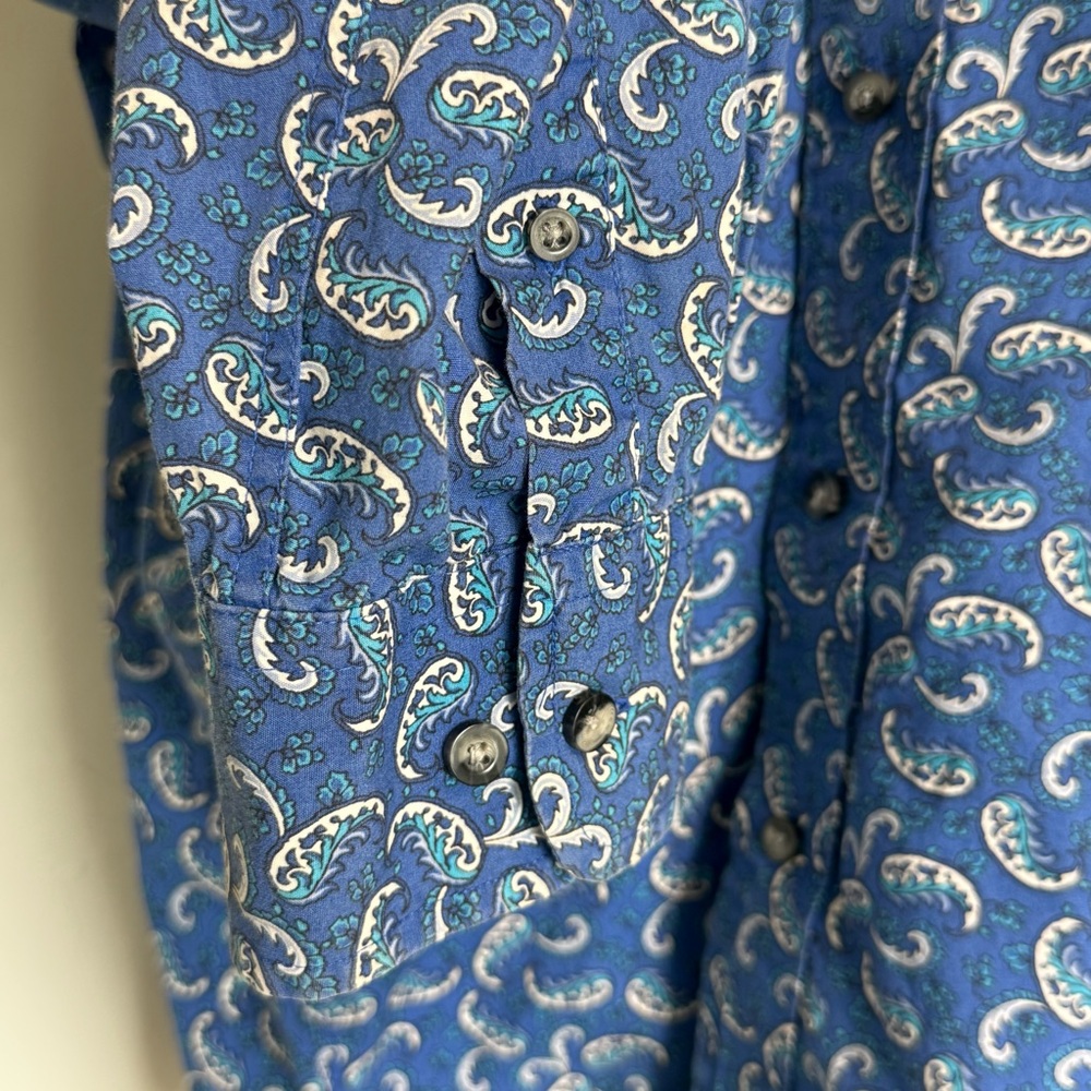 Wrangler George Strait Cowboy Cut Paisley Button-Down Shirt Men’s XL Tall - Picture 5 of 8